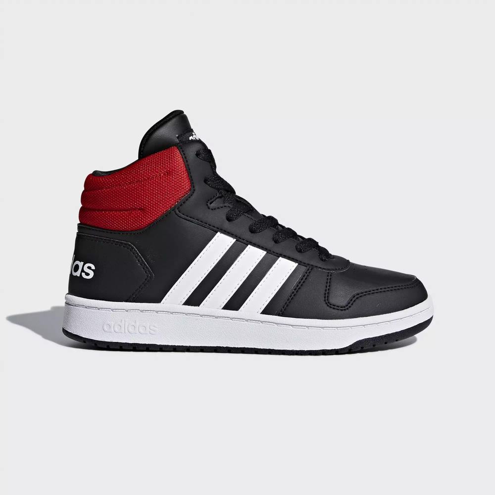 Adidas Hoops 2.0 Mid Tenis Negros Para Niño (MX-45816)
